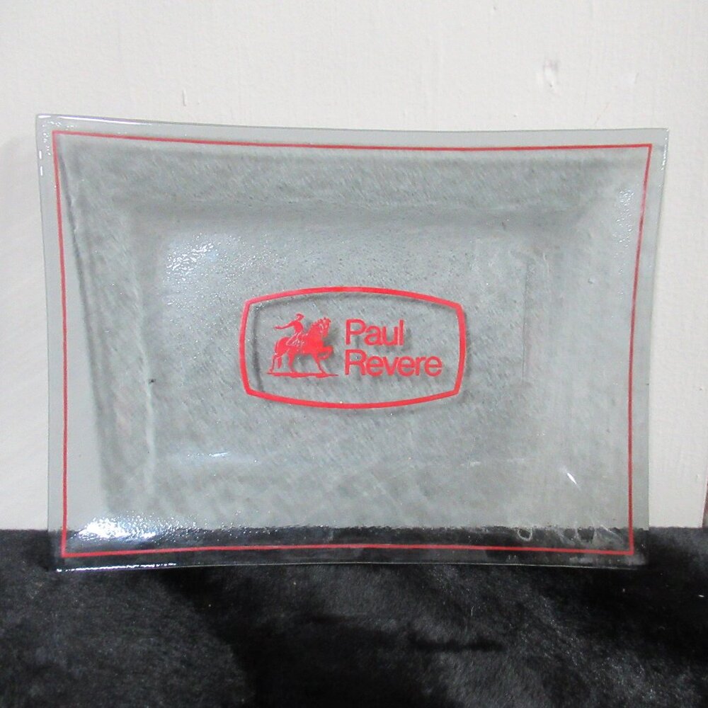Vintage Paul Revere Glass Trinket Dish Tray